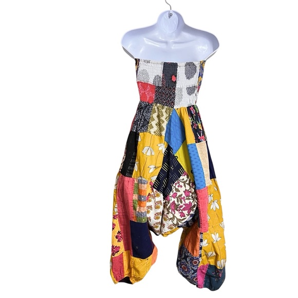 Tribe Azure Womens Boho Patchwork Harem Jumpsuit L/XL Multicolor Baggy Hippie - Picture 4 of 8